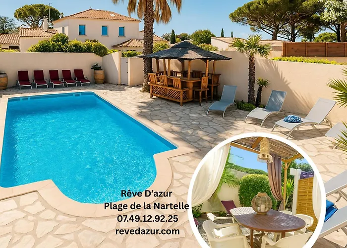 Reve D'azur: Beachfront With Shared Pool And Bbq Terrace Sainte-Maxime
